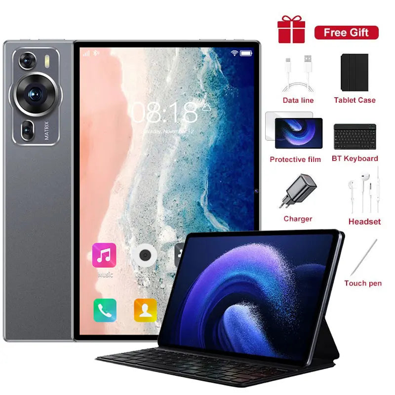 NEW Original P60Pro Tablets 16GB+1TB 10inch 20000mAh High-end Android 14 Tab 5G Dual SIM Global Version Tablet PC With keyboard