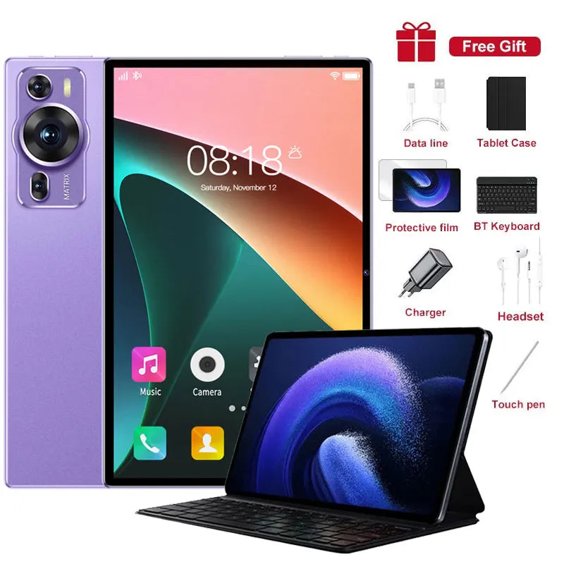 NEW Original P60Pro Tablets 16GB+1TB 10inch 20000mAh High-end Android 14 Tab 5G Dual SIM Global Version Tablet PC With keyboard