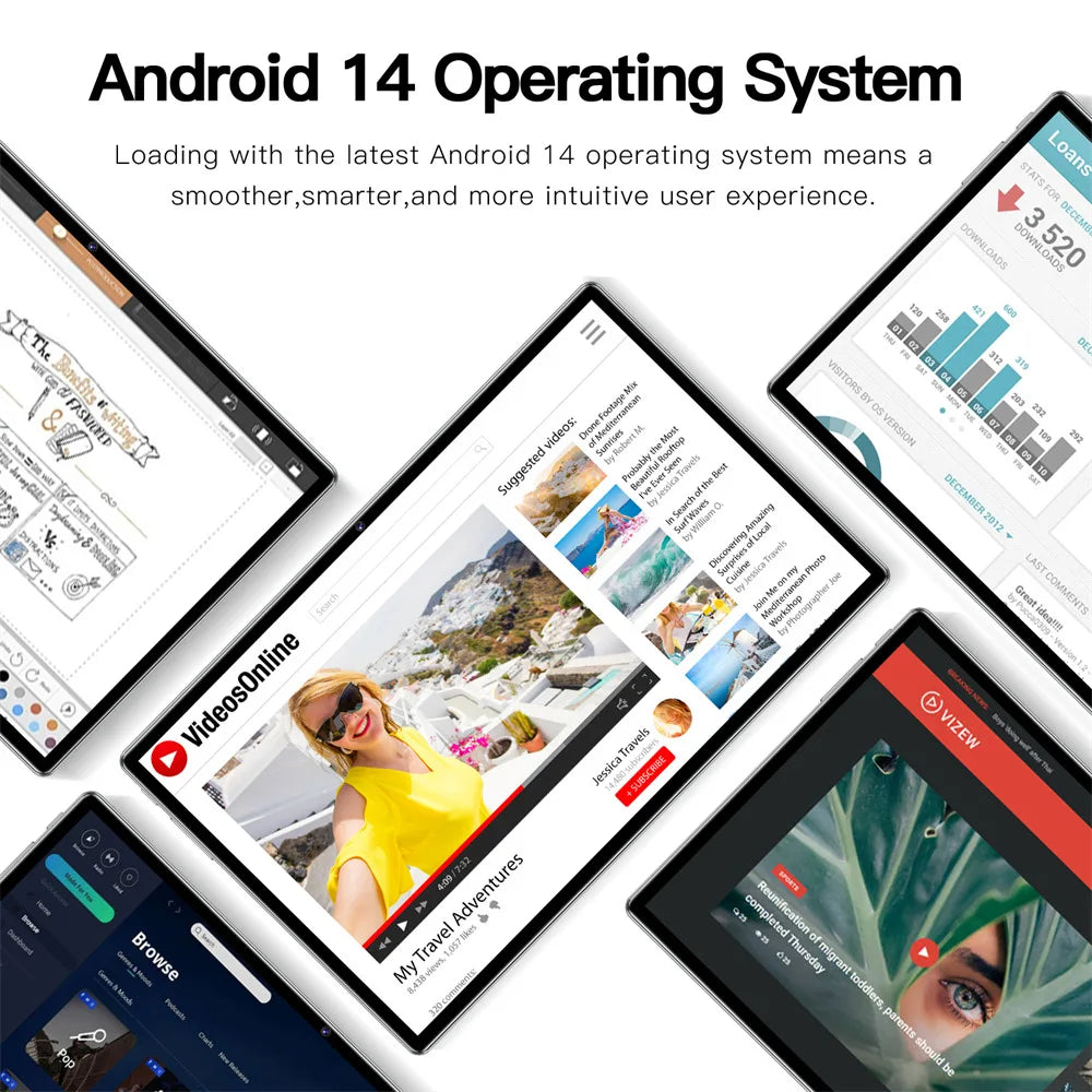 NEW Original P60Pro Tablets 16GB+1TB 10inch 20000mAh High-end Android 14 Tab 5G Dual SIM Global Version Tablet PC With keyboard