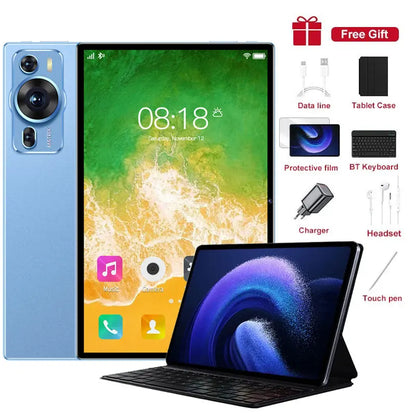 NEW Original P60Pro Tablets 16GB+1TB 10inch 20000mAh High-end Android 14 Tab 5G Dual SIM Global Version Tablet PC With keyboard